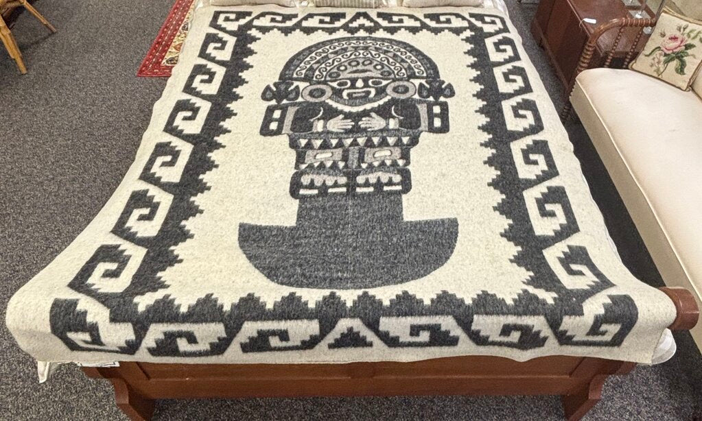 Huancatex Alpaca Wool/Cotton/Acrylic Peruvian Blanket (62x79)
