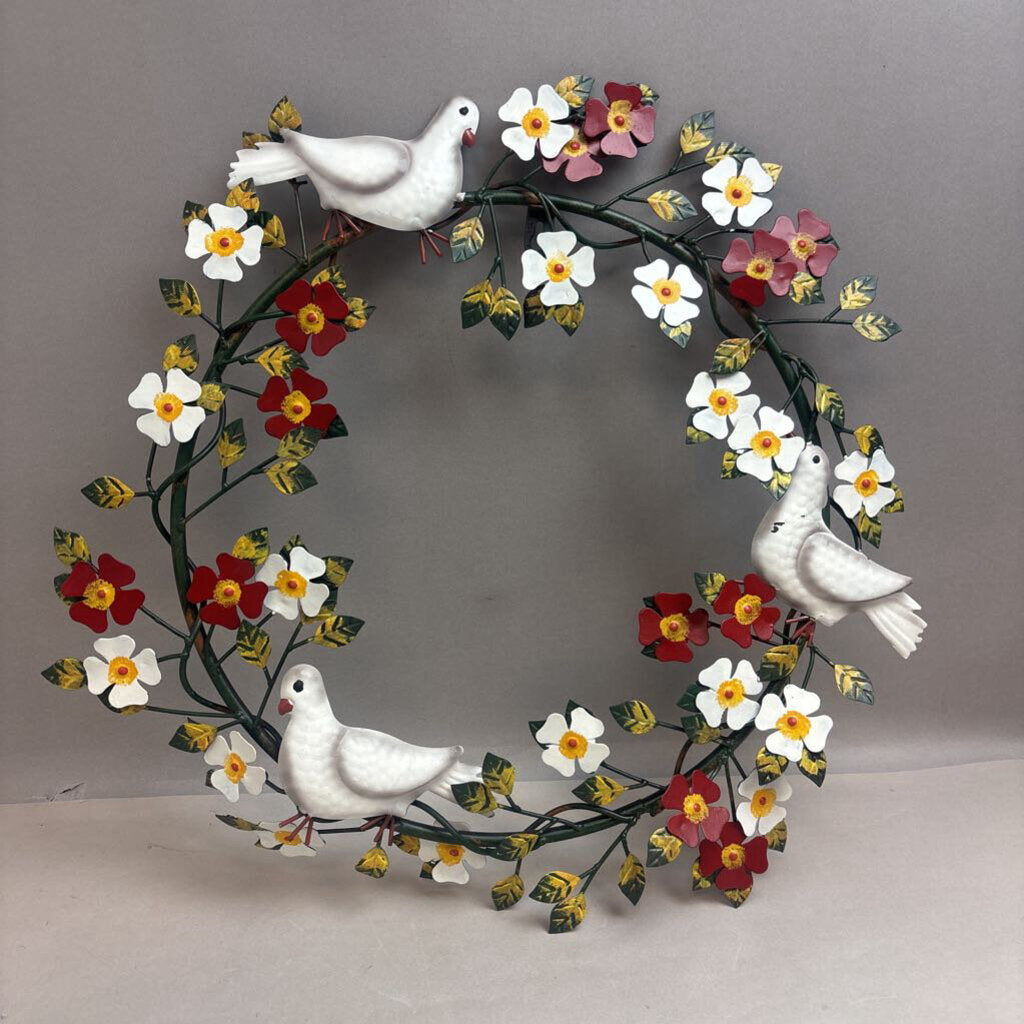 Hanging Dove Metal Wreath (19