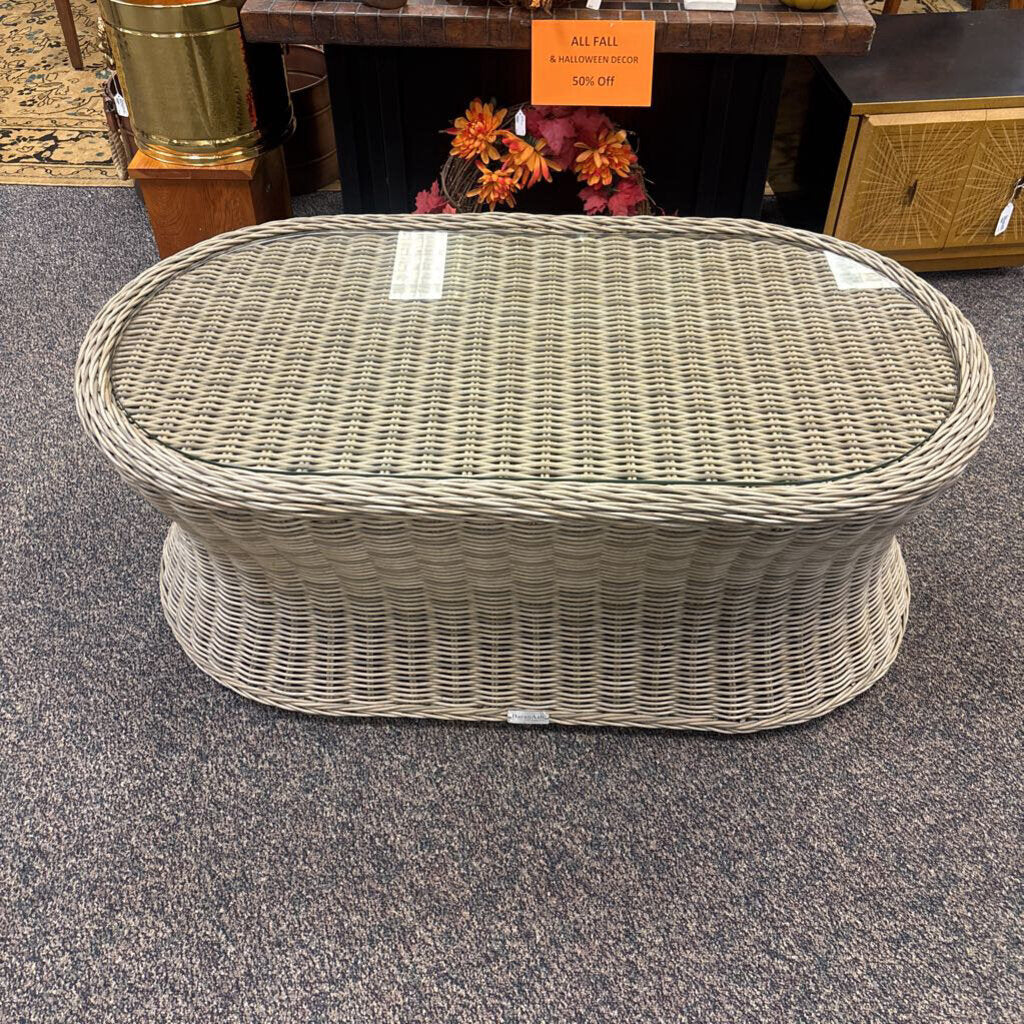 Baran Ash Wicker Coffee Table (19x48x26)