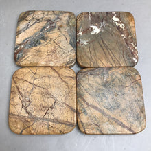Load image into Gallery viewer, Vintage Coaster Set of 4 Natural Stone Table Coasters
