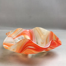 Load image into Gallery viewer, MCM Orange Swirl Glass Art Bowl (4x10)
