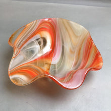Load image into Gallery viewer, MCM Orange Swirl Glass Art Bowl (4x10)
