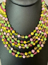 Load image into Gallery viewer, Vintage West German Pastel Glass Layered Bead Necklace (15&quot;)

