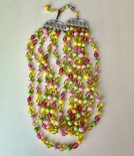 Load image into Gallery viewer, Vintage West German Pastel Glass Layered Bead Necklace (15&quot;)
