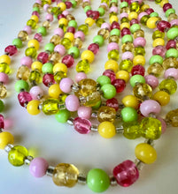Load image into Gallery viewer, Vintage West German Pastel Glass Layered Bead Necklace (15")
