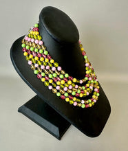 Load image into Gallery viewer, Vintage West German Pastel Glass Layered Bead Necklace (15")
