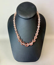 Load image into Gallery viewer, Vintage Pale Pink Faceted Glass Graduated Bead Necklace (16")
