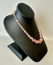 Load image into Gallery viewer, Vintage Pale Pink Faceted Glass Graduated Bead Necklace (16")
