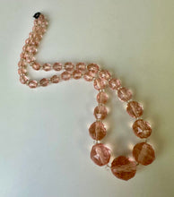 Load image into Gallery viewer, Vintage Pale Pink Faceted Glass Graduated Bead Necklace (16&quot;)
