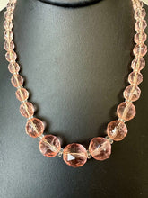 Load image into Gallery viewer, Vintage Pale Pink Faceted Glass Graduated Bead Necklace (16&quot;)
