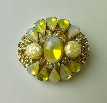 Load image into Gallery viewer, Vintage Juliana Easter Egg Glass Cabochon Rhinestone Brooch Pin (2&quot;)
