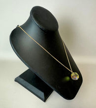 Load image into Gallery viewer, Vintage Yellow Aurora Borealis Pendant on 17" Chain

