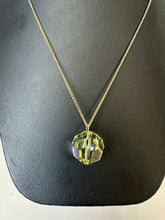 Load image into Gallery viewer, Vintage Yellow Aurora Borealis Pendant on 17" Chain
