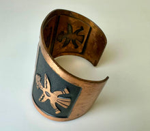 Load image into Gallery viewer, Vintage Midcentury Copper Thunderbird Wide Cuff Bracelet (2.5&quot; inside diameter)
