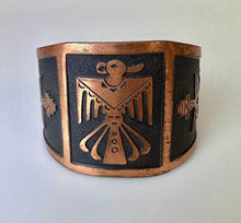 Load image into Gallery viewer, Vintage Midcentury Copper Thunderbird Wide Cuff Bracelet (2.5" inside diameter)
