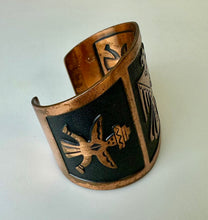 Load image into Gallery viewer, Vintage Midcentury Copper Thunderbird Wide Cuff Bracelet (2.5&quot; inside diameter)
