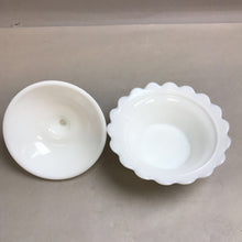 Load image into Gallery viewer, Vintage Kemple Milk Glass Lace &amp; Dewdrop Covered Dish (6&quot;)
