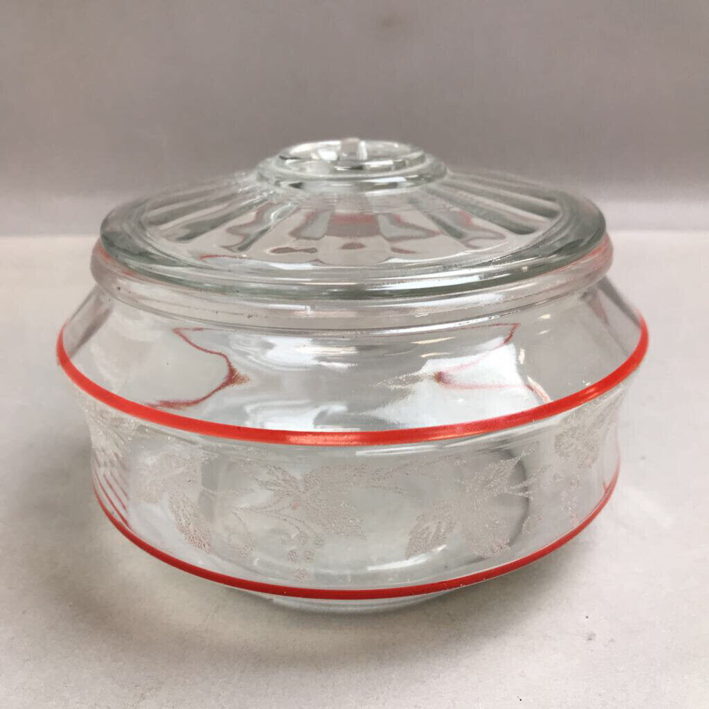 Vintage Bartlett Collins Golden Grape Candy Dish with Red Stripes (5