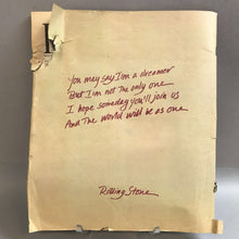 Load image into Gallery viewer, Rolling Stone Magazine January 22, 1981 John Lennon / Yoko Ono (12.5x10.5) (As-Is)
