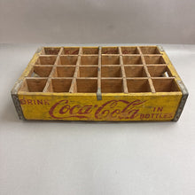 Load image into Gallery viewer, Vintage Yellow Coca Cola Wood Crate (4x19x12)
