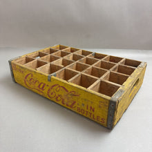 Load image into Gallery viewer, Vintage Yellow Coca Cola Wood Crate (4x19x12)
