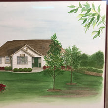 Load image into Gallery viewer, Signed Helen Jones Watercolor - Suburban Ranch-Style Home (27x41)
