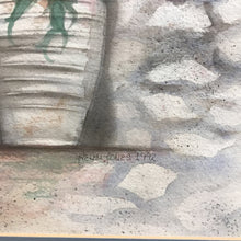 Load image into Gallery viewer, Signed Helen Jones Watercolor - Mediterranean Courtyard Scene (24x20)
