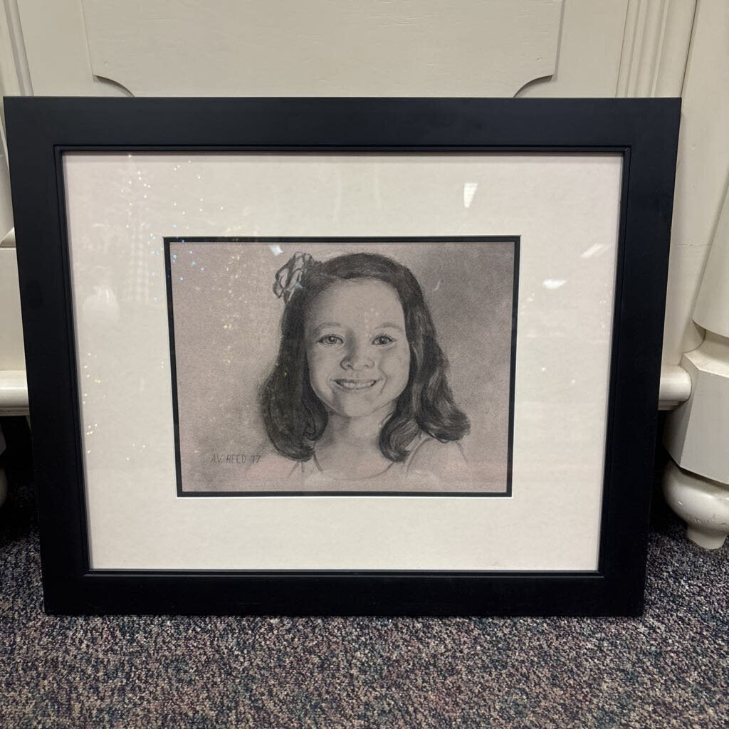 Framed Sketch of Child By A.V. Reed (23x19)