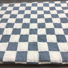 Load image into Gallery viewer, Handmade Blue &amp; White Checked Quilt (86x84)
