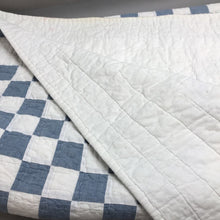 Load image into Gallery viewer, Handmade Blue &amp; White Checked Quilt (86x84)
