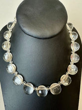 Load image into Gallery viewer, Vintage Clear Faceted Flat Back Glass Beaded Sterling Clasp Necklace (16&quot;)
