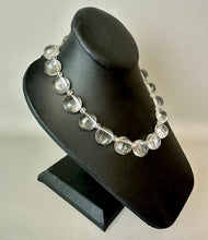 Load image into Gallery viewer, Vintage Clear Faceted Flat Back Glass Beaded Sterling Clasp Necklace (16&quot;)
