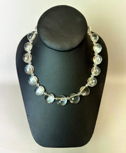 Load image into Gallery viewer, Vintage Clear Faceted Flat Back Glass Beaded Sterling Clasp Necklace (16&quot;)
