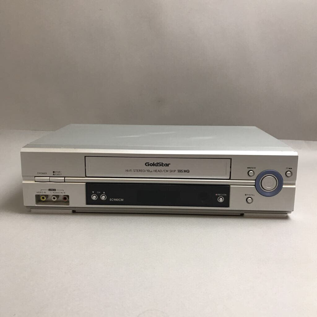 Goldstar VHS Player / VCR #EC980CM (3.5x14x9) (Tested Working) (No Remote)
