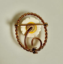 Load image into Gallery viewer, Vintage 12K Gold Filled Carved Rose Brooch Pin (1.25")
