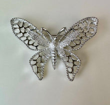 Load image into Gallery viewer, Vintage Sarah Cov Silvertone Filligree Butterfly Brooch Pin (2.5&quot;)
