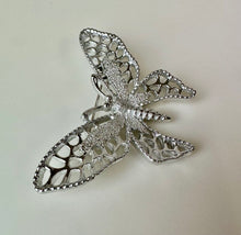 Load image into Gallery viewer, Vintage Sarah Cov Silvertone Filligree Butterfly Brooch Pin (2.5&quot;)
