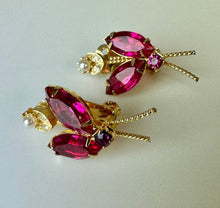 Load image into Gallery viewer, Vintage Judy Lee Ruby Rhinestone Faux Pearl Brooch Pin w/ Clip Earrings Set
