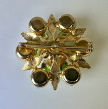Load image into Gallery viewer, Vintage Bright Green Rhinestone Flower Brooch Pin (2&quot;)
