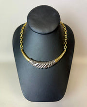 Load image into Gallery viewer, Vintage MJ Ent Two Tone Twist Bar Necklace (18&quot;)
