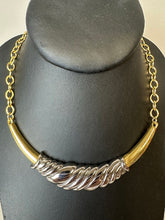 Load image into Gallery viewer, Vintage MJ Ent Two Tone Twist Bar Necklace (18&quot;)
