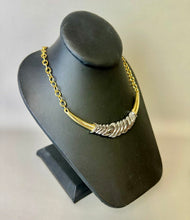 Load image into Gallery viewer, Vintage MJ Ent Two Tone Twist Bar Necklace (18&quot;)
