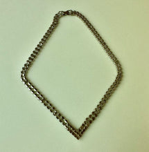 Load image into Gallery viewer, Vintage V Shaped Clear Rhinestone Choker Necklace (16&quot;)
