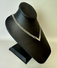Load image into Gallery viewer, Vintage V Shaped Clear Rhinestone Choker Necklace (16&quot;)
