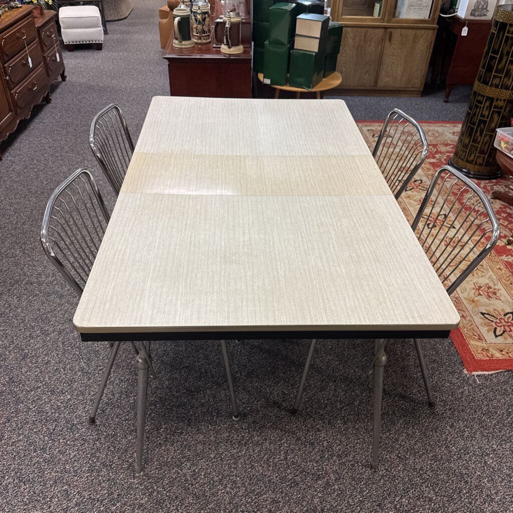 Vintage Kitchen Table (30x36x48) w/12