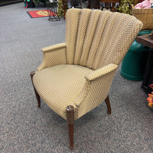 Load image into Gallery viewer, Gold / Cream Upholstered Arm Chair AS IS (34x26x30)
