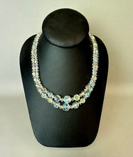 Load image into Gallery viewer, Vintage Clear Aurora Borealis Crystal Two Strand Necklace (17")
