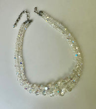 Load image into Gallery viewer, Vintage Clear Aurora Borealis Crystal Two Strand Necklace (17")
