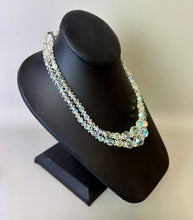 Load image into Gallery viewer, Vintage Clear Aurora Borealis Crystal Two Strand Necklace (17")
