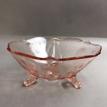 Load image into Gallery viewer, Lancaster 3 Footed Pink Vintage Depression Glass Console Bowl 1930&#39;s Jubilee (4x8)
